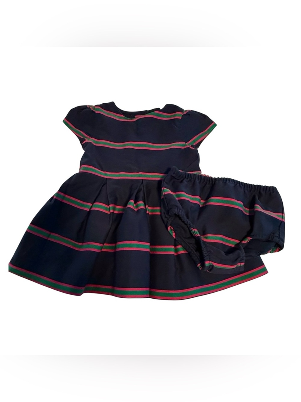 RAPH LAUREN baby Navy Striped Baby Dress size 3M